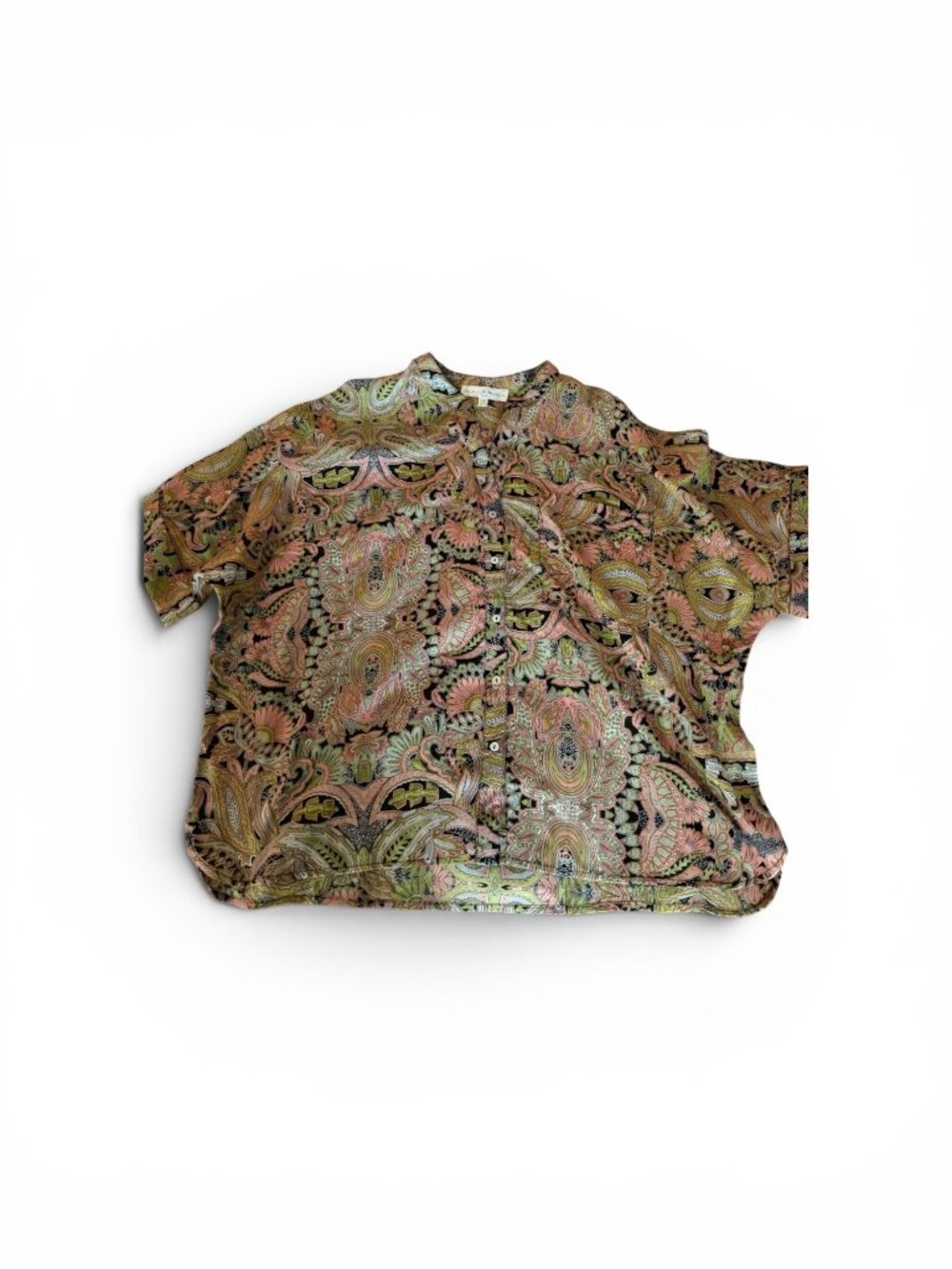 Women's Chelsea & Theodore Plus Size 1X Paisley Button Down Lightweight Top Shir - Picture 10 of 10